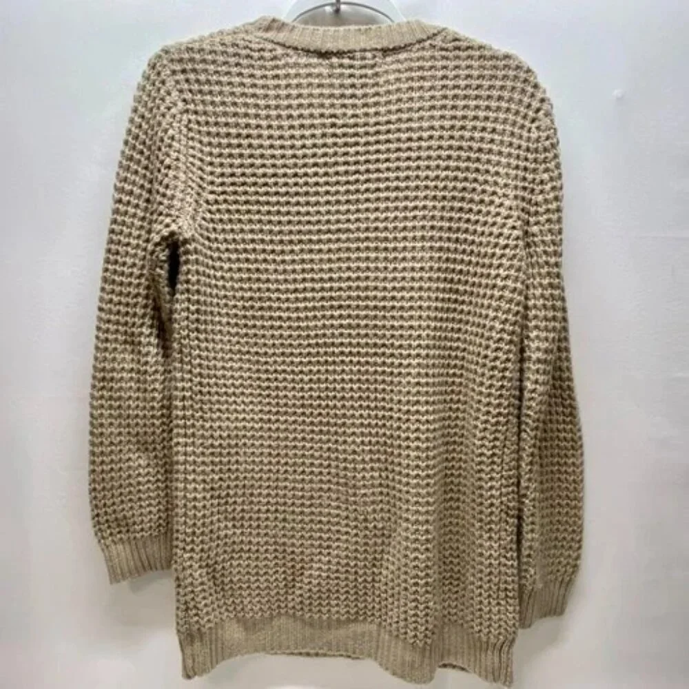 Forever‎ 21 Knit Sweater Women’s Large Tan Long Sleeve Pullover Cozy Tunic Shirt